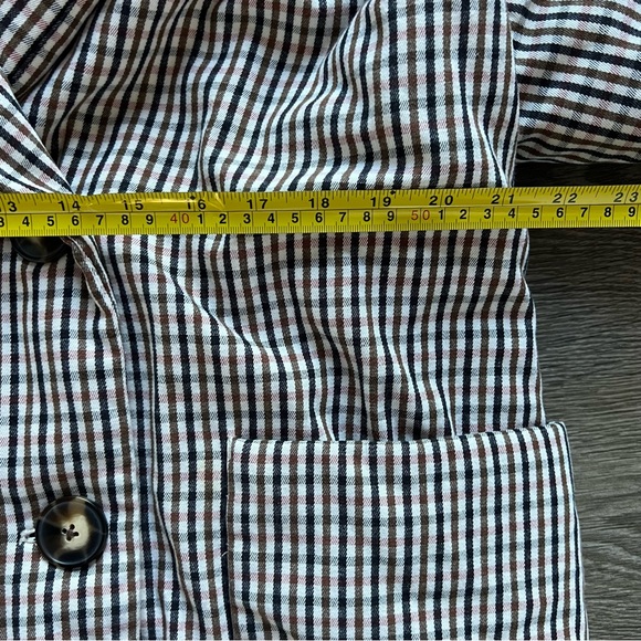 Madewell Padded Jacket in Plaid Brown Tan White Double Breasted Women's size XL - Picture 10 of 11